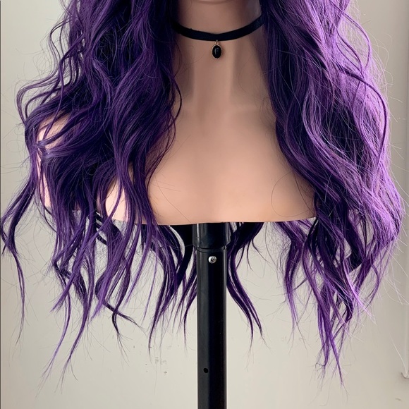 Gorgeous 24” Deep Purple Premium Fiber 13x2.5 Lace Front Wig for Daily Wear… - Picture 5 of 13